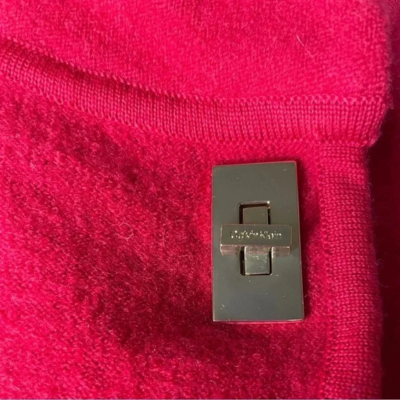 Calvin Klein Wool Blend Red Latch Close Jacket - Size XL - Picture 6 of 7